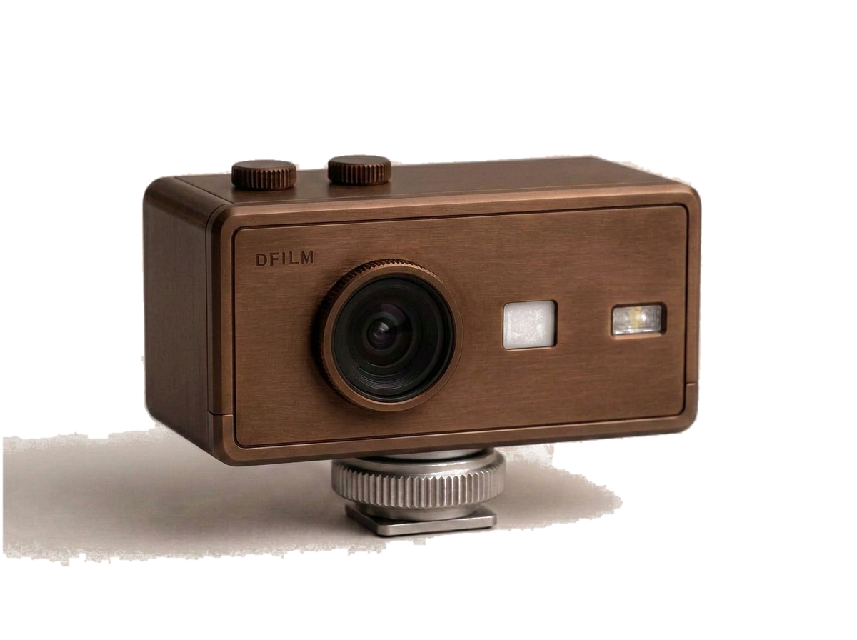 DFILM Pro in anodised bronze, three-quarter front view
